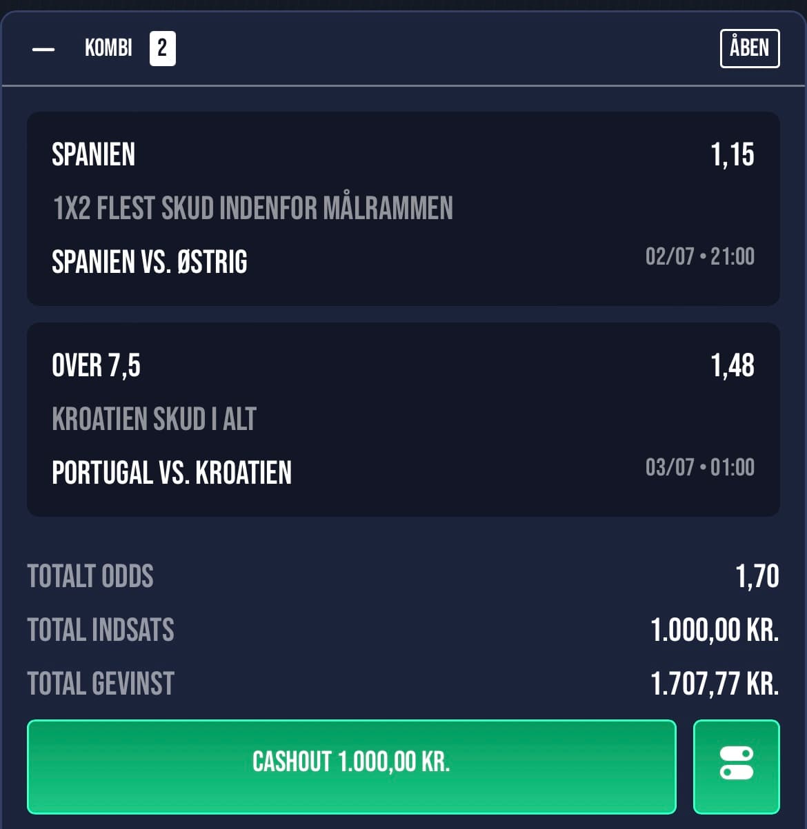 Spanien vs Østrig