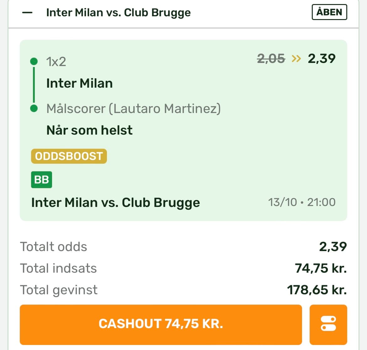 Inter vs Club Brugge