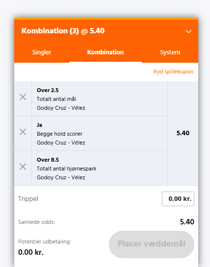 Godoy Cruz - Vélez expekt bet builder